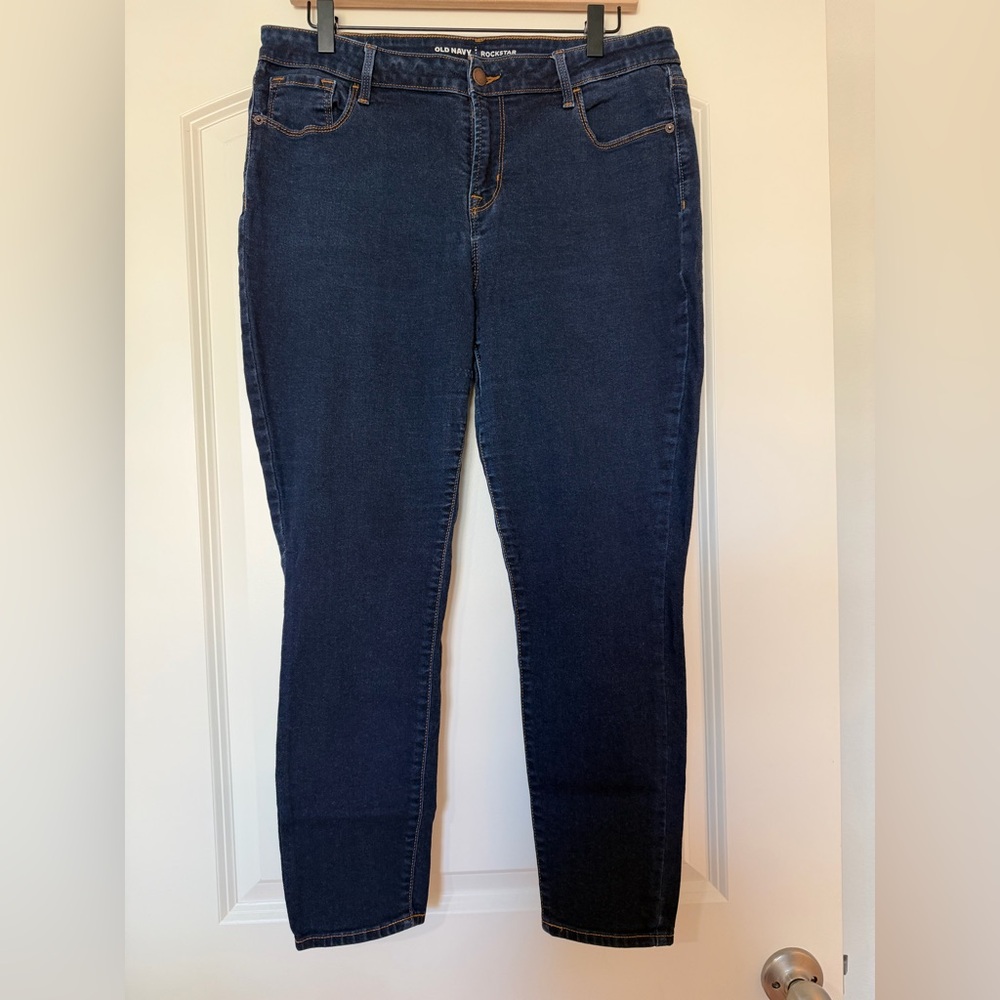Old Navy Dark Blue Women's Mid-Rise Skinny Jeans